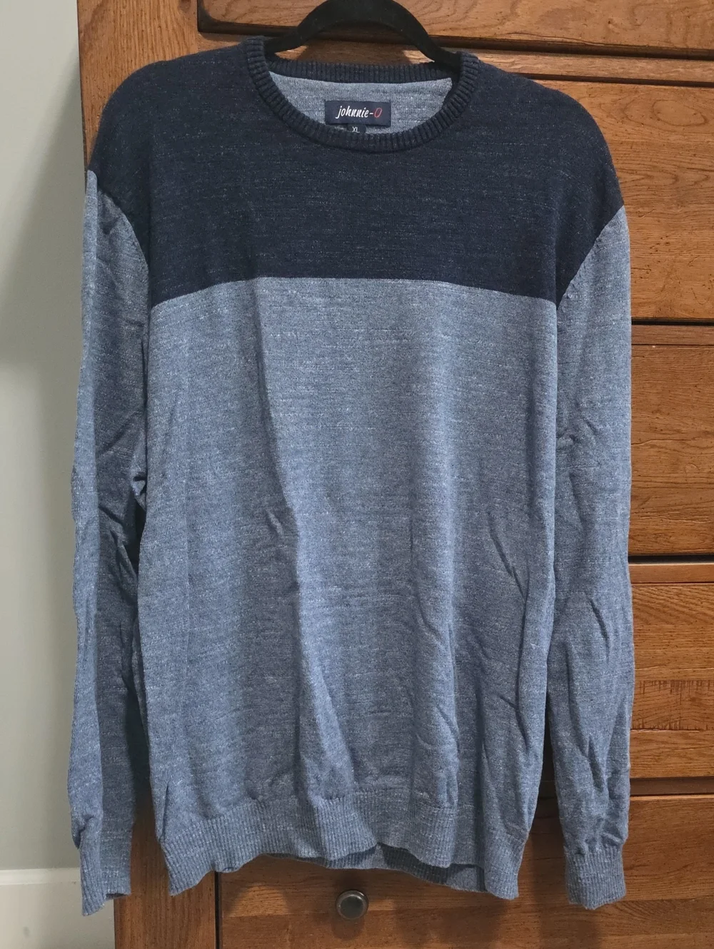 johnnie-O Men's Two-Tone Crewneck Sweater in Navy and Heather Gray